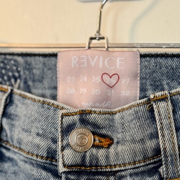 REVICE Uptown Rising Star High Rise Distressed Light Denim Blue Jeans- Size 26 - Picture 4 of 10